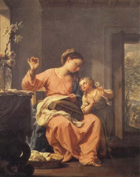 Francesco Trevisani Madonna Sewing with Child